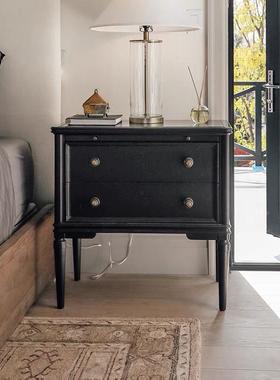 法式实13456木美室式储异形复古简小户型卧轻约奢床头柜整装物柜