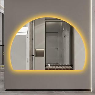 跨境AMR工厂圆智能全身镜穿衣镜ED灯L左发光右切不规则艺半术镜