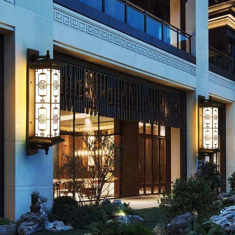 太阳能壁新中式外大灯门庭院墙RLV壁ld灯工程别墅室外防户水e过道