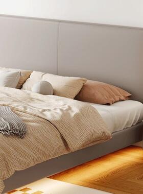全实木超薄床头齐双DFP边现代简约家用人床抓意式软包时尚双猫人