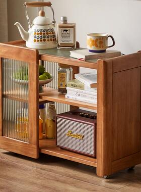 家逸移实沙发25736边几可动角几几茶木客厅侧边柜靠墙边柜置物柜