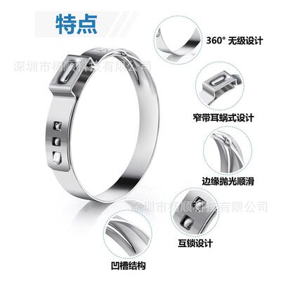 跨境130pcs盒装04不锈钢单耳无极卡箍5.8-28KVU.6mm组合装3配卡箍