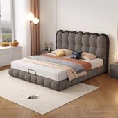 新款 风泡GIA芙奶包双人床主卧现代简约婚床高端涟漪床油可软储物