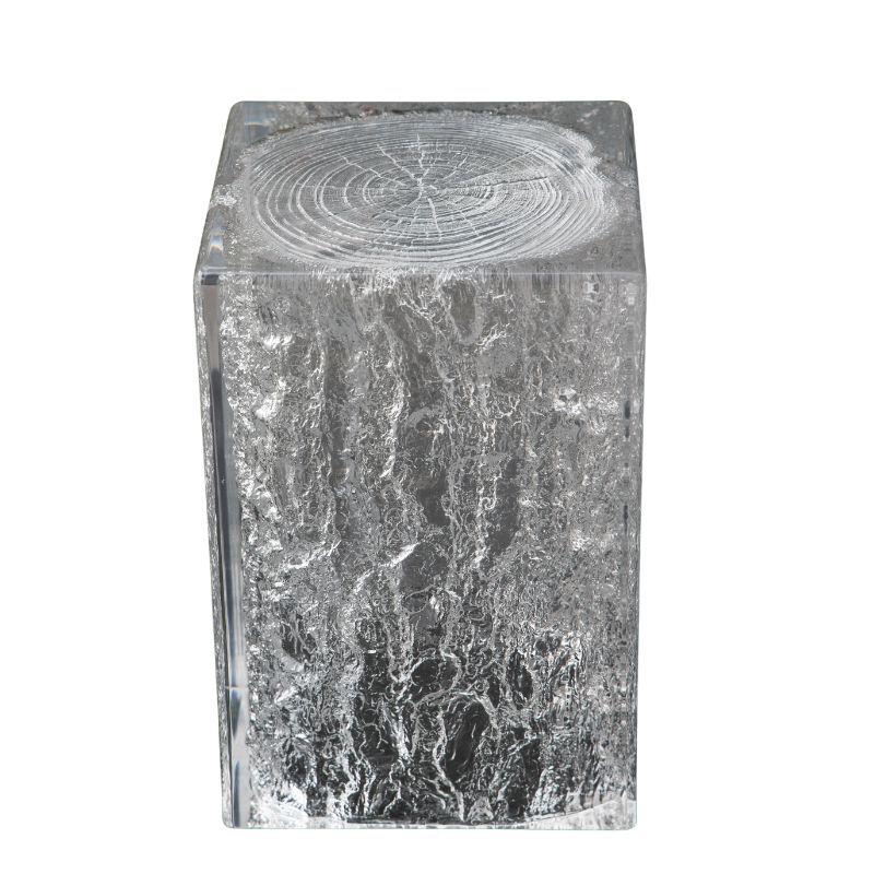 明树脂方形实透木墩子ZWN桩几亚克力书房茶边室茶台茶桌水晶坐凳