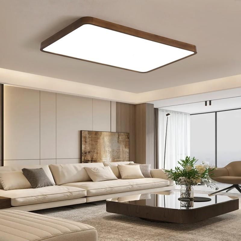 胡木LED吸顶灯新中式实木客2厅卧房间书房2室05新款桃DXP原木风灯