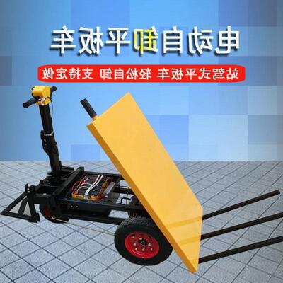 电动平板IRM地车自工拉砖车三轮手推灰斗车小型搬运车小卸推车货