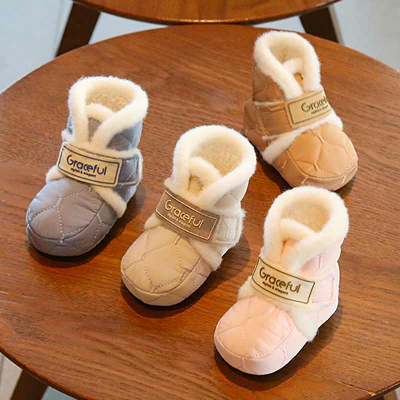 0-1岁婴儿秋冬季软底加厚保暖加绒棉鞋学步防滑宝宝鞋