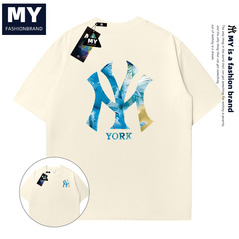 MY2024夏季新款潮牌纯棉短袖百搭休闲潮流上衣情侣同款T恤男女生