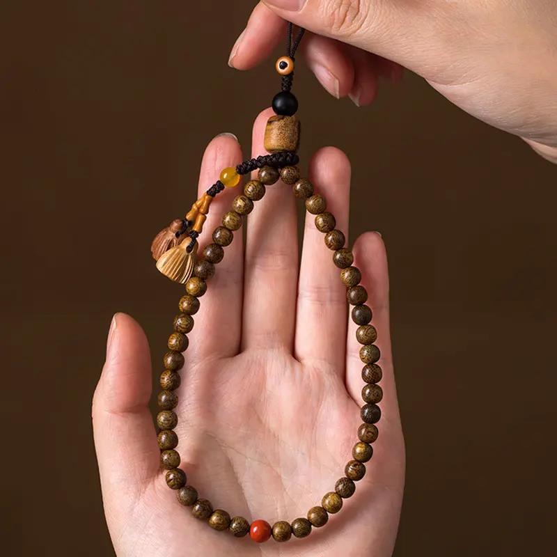 沉香木手機掛鏈女款掛繩