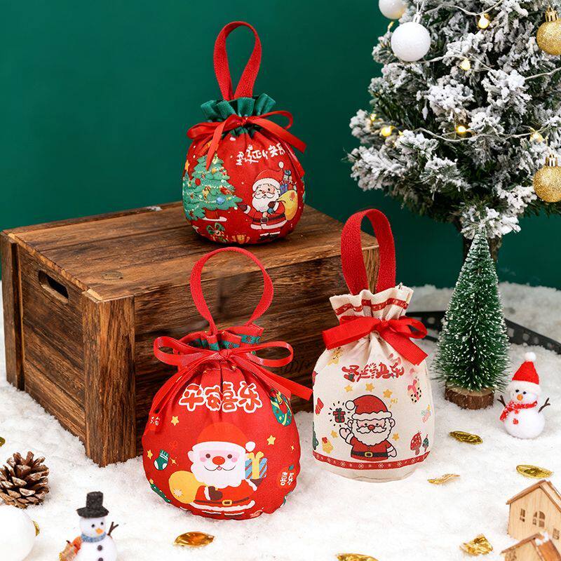 圣诞节苹果袋圣诞糖果袋高级氛围感手提平安夜平安果袋子小礼品袋