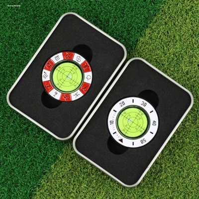 新款高尔夫用品双面球标/马克 果岭坡度阅读器水平仪球位标marker