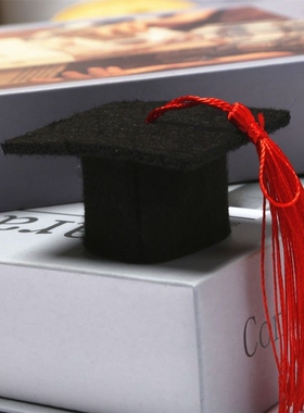 迷你博士帽毕业季花店蛋糕装饰博士帽流苏毕业帽毕业拍照抓周道具