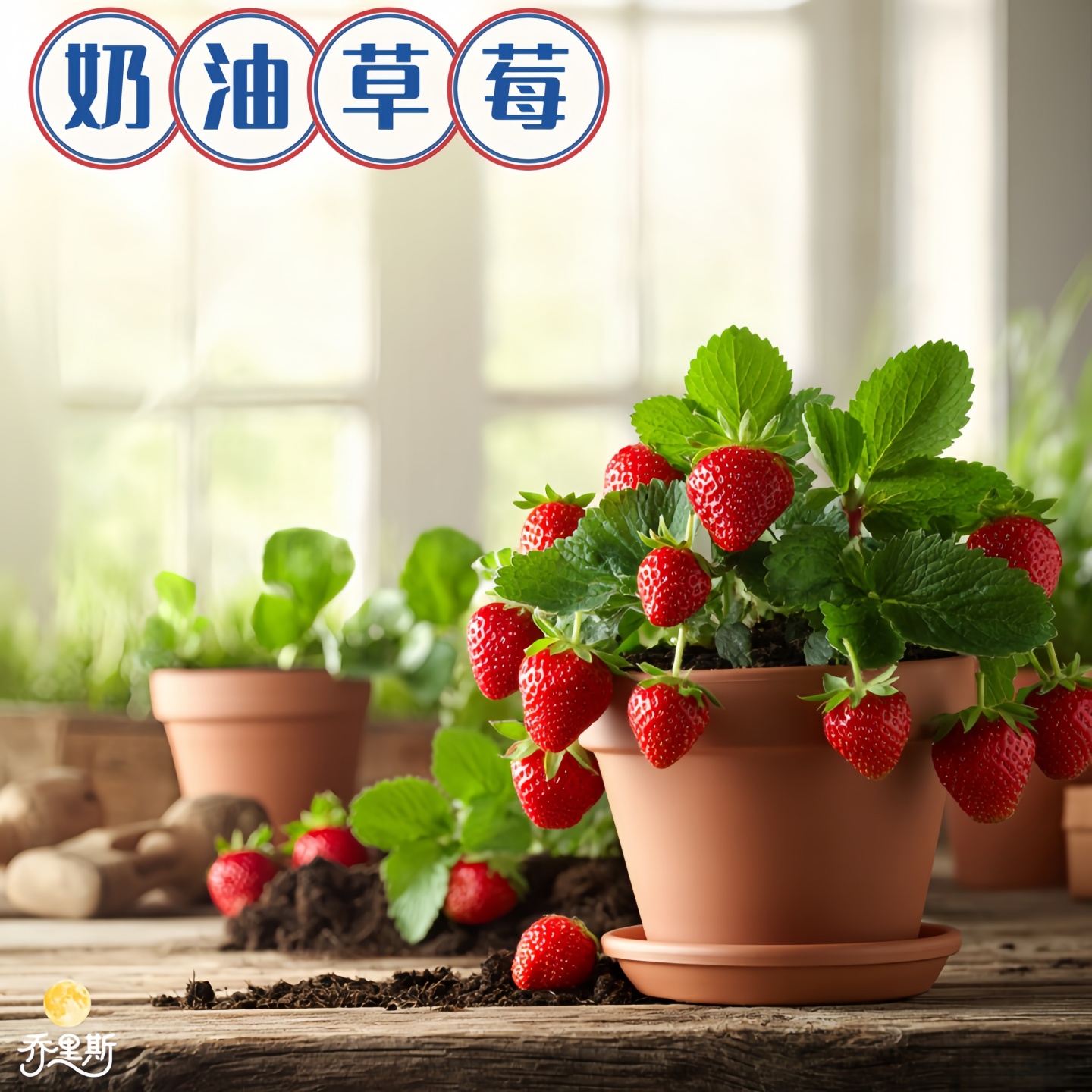 草莓盆栽奶油室内四季可食用精品农家优质带土秧苗阳台庭院可种植