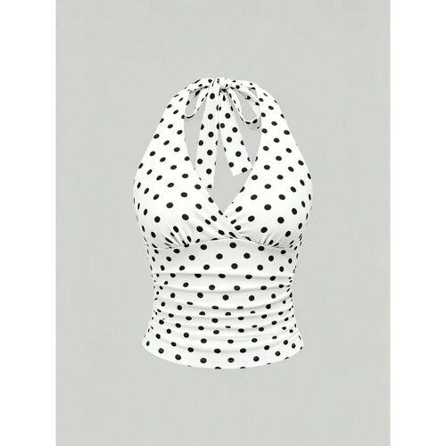 复古豹纹露背背心女Retro leopard print backless camisole vest