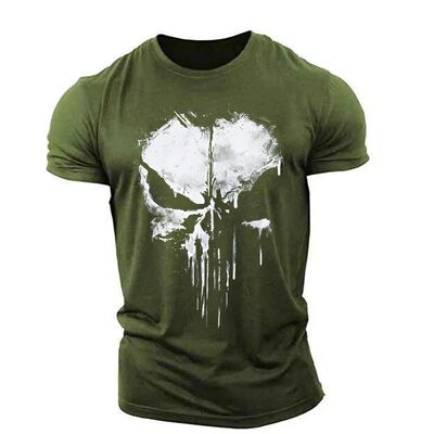 3D printed front shoulder slim fit top man3D印花正肩修身上衣