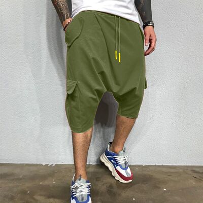 Loose solid color Haren cropped pants men 宽松纯色哈伦七分裤