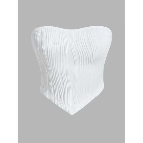 Irregular thread sexy flat top for women不规则螺纹平口上衣女