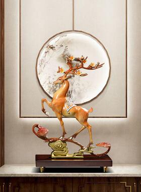 客一路如品铜鹿摆件招财意办公室厅玄关装饰乔迁新居512开业礼品