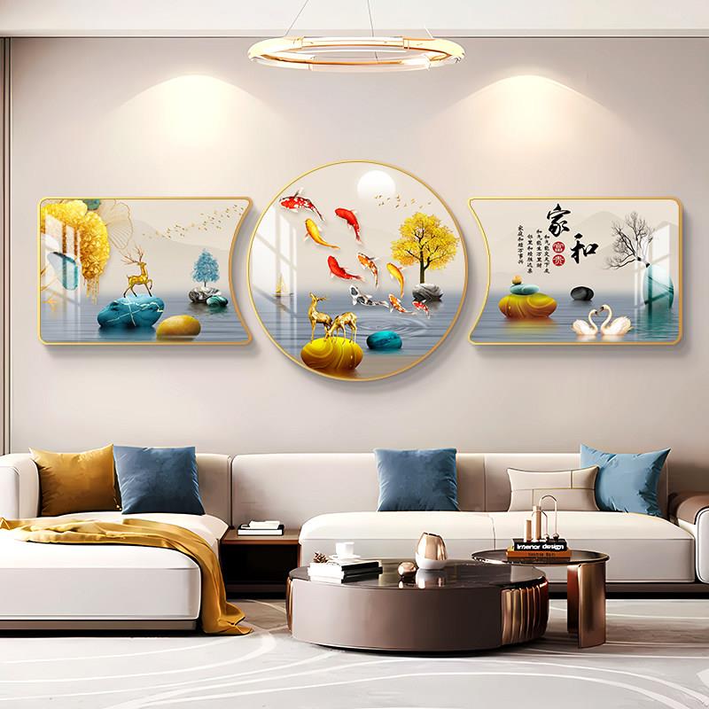 沙发背景墙挂画奢意好H0114101现代简新约轻三联画款高档大气寓客