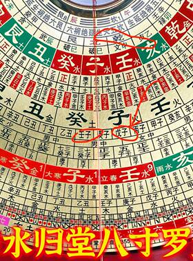 万罗福堂n万福堂四归堂八寸藏风纳强水盘高精度专业磁天池纯水铜