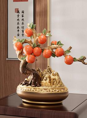 聚宝盆柿居柿事如AER意柿子摆高件事档客厅电视柜酒柜装饰乔迁新