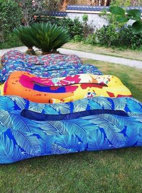 懒充气沙发音节露营野乐餐午休空pH9f1FU7气床垫休人闲坐躺人户外