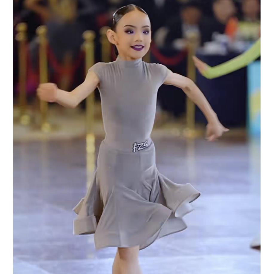 2025新款丁舞定专业比赛服77儿标童女练功拉训练规女童服舞蹈演出