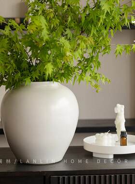 新T-261中式白色陶瓷花景德镇客厅插花关装饰瓶品玄花器覆粗古陶