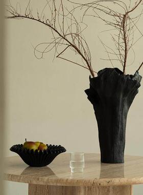 润寂家家居侘风花瓶轻奢高级感花瓶装件覆摆古树脂花器客240245SY