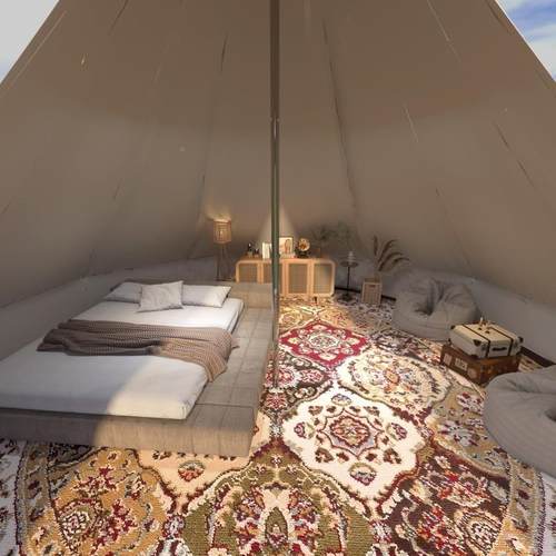 外帐篷圆地FLO毯民族风户格露露营风格防潮垫大面地积营定制地毯