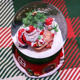 创安意儿EWY童圣小礼物装饰品摆件水晶球桌面置布平夜音乐盒八音