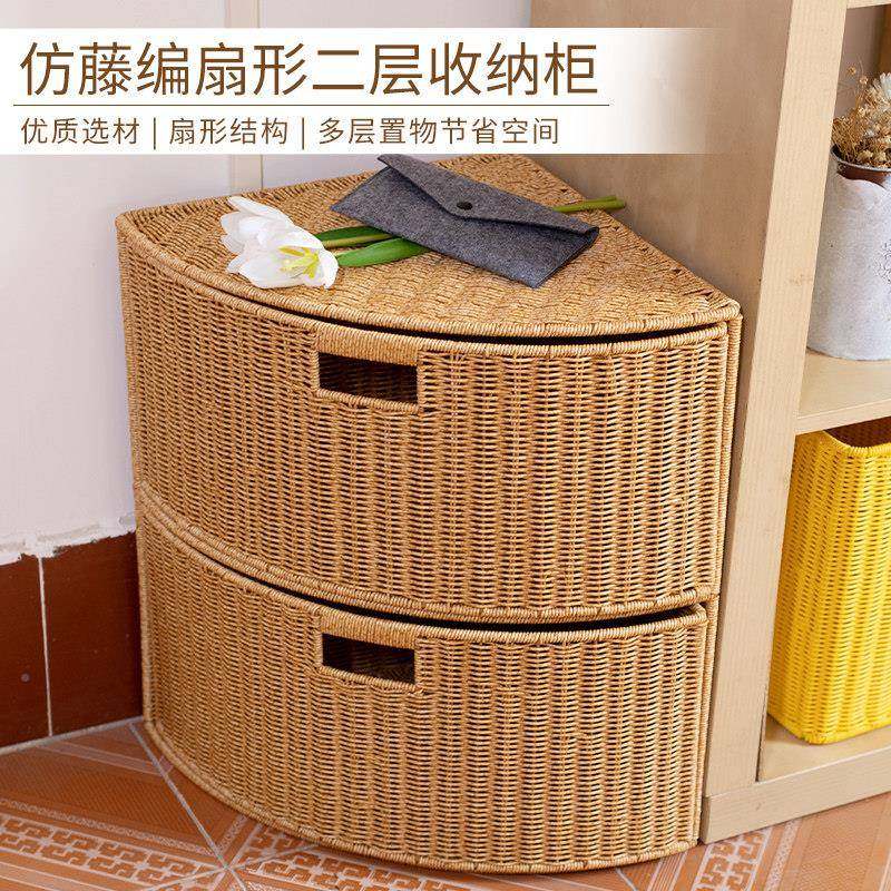 拐角柜墙角柜转角置角物架多层角形收纳筐转柜扇形角收纳箱编三织,收纳整理,整理架/置物架/收纳架,淘宝优惠券,粉丝福利购,淘宝优惠卷