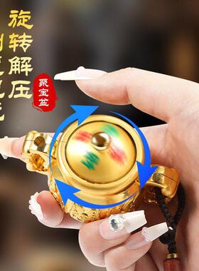 把壶打火机把旋转Q解压金属防蓝摆焰聚宝盆招财打牌赢手把风件件