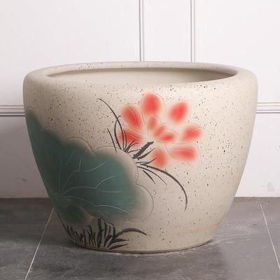 陶瓷大花盆养睡莲碗NSI莲盆养荷花古法金缸锦鲤鱼水缸庭院铁种树