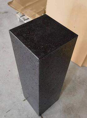 光6918-XYC天黑色石灰华大理石装饰哑底座酒店装柱装饰底座雕然塑