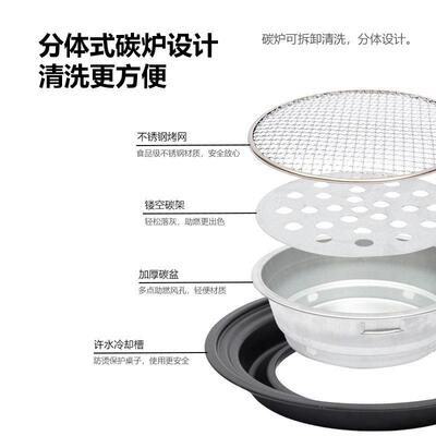 茶高新款围炉火煮桌烤炉套装器具全套FUT户外露营烧烤一端体可折