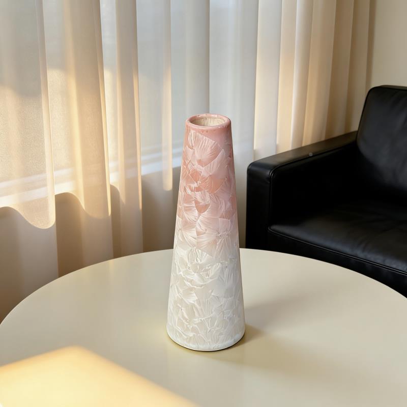 结景德镇晶渐变陶瓷花瓶新釉款创意VTM插瓶子桌面装饰画小摆件
