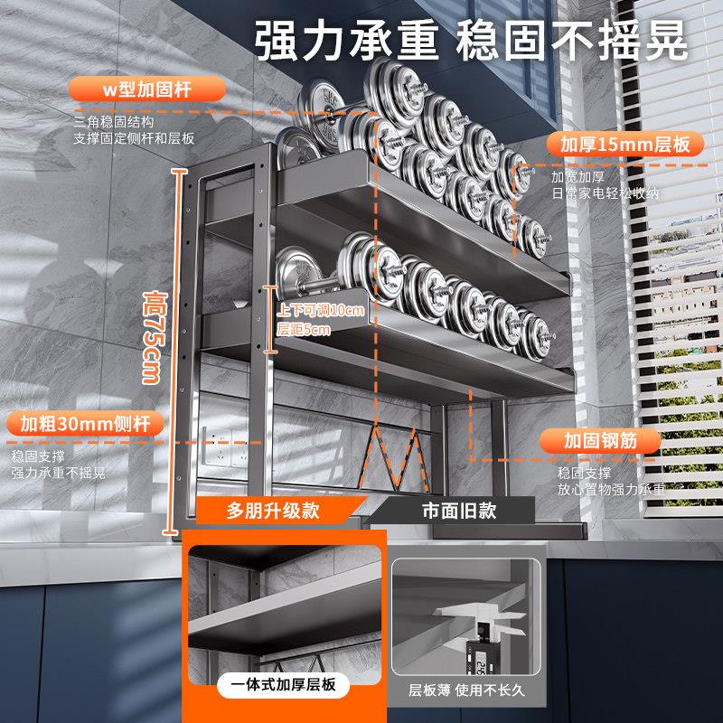 厨房置物架台微面三层多炉功能波电饭锅一体支架器专用电烤箱DP-S