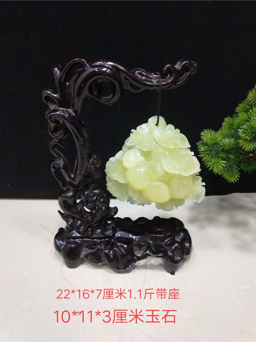 包邮天然玉石 岫玉摆件葡萄挂件 岫岩玉原石雕刻玉器精品吊件包邮