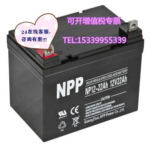 NPP蓄电池12V22AH耐普蓄电池NP12-22Ah医疗EPS应急照明电源直流屏