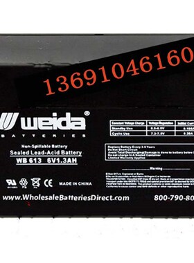weida蓄电池WB613 6V1.3AH电子设备 应急电源 精密仪器电池