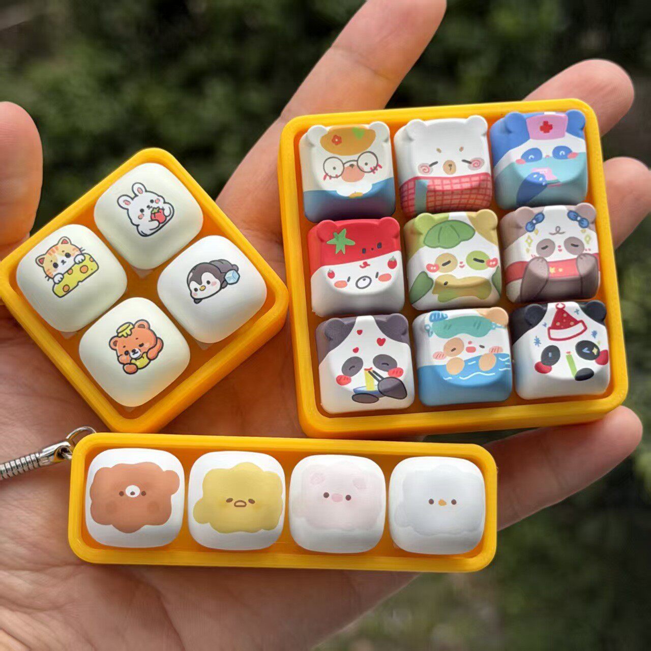 跨境组合PBT键帽解压按键玩具钥