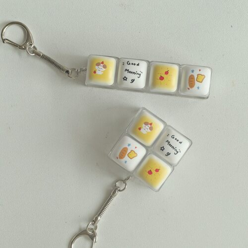 早上好按键钥匙扣减压玩具挂件书