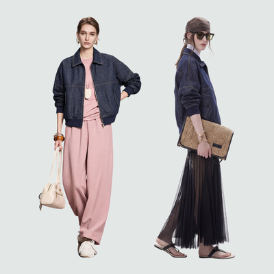 Sue.M BC同源面料亚麻棉牛仔夹克26春新款通勤挺括解构休闲外套女