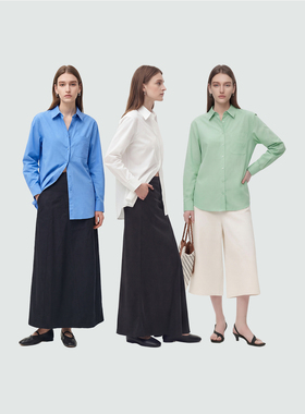 Sue.M 多巴胺miu系叠穿抗皱长袖衬衫女士26春新款宽松多色衬衣女