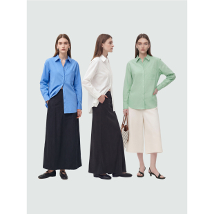 女士26春新款 衬衫 宽松多色衬衣女 多巴胺miu系叠穿抗皱长袖 Sue.M