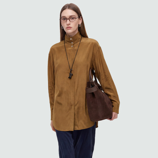 26春新款 Sue.M 莱赛尔立领衬衫 aire同款 大地色通勤松弛感上衣 Lem