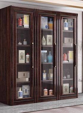 实木边柜一体靠墙新式间木厅柜酒柜紫金檀VLB橱中柜储物柜餐置物