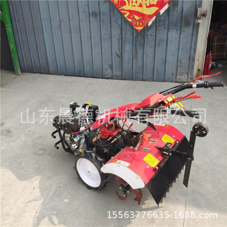 柴油四驱旋耕自RML走沟式开机犁小型手扶式耕地地机