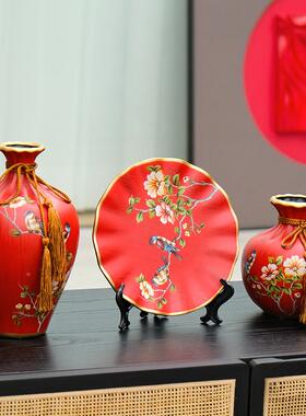 创摆FS746583件欧式花瓶柜三件套家居新婚玄房摆设客厅电视关装饰